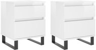Shumee noční stolky 2 ks, lesklé bílé 40 × 35 × 50 cm kompozitní dřevo, 830689 - Night Stand