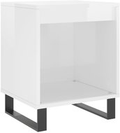 Shumee noční stolek bílý s vysokým leskem 40 × 35 × 50 cm kompozitní dřevo - Night Stand