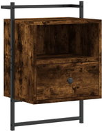 Shumee noční stolek nástěnný kouřový dub 40 × 30 × 61 cm kompozitní dřevo - Night Stand