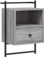 Shumee noční stolek nástěnný šedý sonoma 40 × 30 × 61 cm kompozitní dřevo - Night Stand