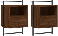 Shumee noční stolky nástěnné 2 ks, hnědý dub 40 × 30 × 61 cm kompozit - Night Stand