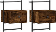 Shumee noční stolky nástěnné 2 ks, kouřový dub 35 × 30 × 51 cm kompozit - Night Stand