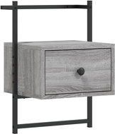 Shumee noční stolek nástěnný šedý sonoma 35 × 30 × 51 cm kompozitní dřevo - Night Stand