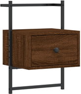 Shumee noční stolek nástěnný hnědý dub 35 × 30 × 51 cm kompozitní dřevo - Night Stand