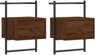 Shumee noční stolky nástěnné 2 ks, hnědý dub 35 × 30 × 51 cm kompozit - Night Stand