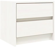 Shumee noční stolek bílý 40 × 31 × 35,5 cm, masivní borové dřevo - Night Stand