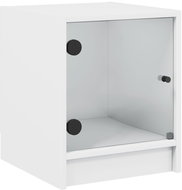 Shumee noční stolek se skleněnými dvířky bílý 35 × 37 × 42 cm - Night Stand