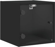 Shumee noční stolek se skleněnými dvířky černý 35 × 37 × 35 cm - Night Stand