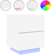 Shumee noční stolek s LED osvětlením bílý kompozitní dřevo, 836735 - Night Stand