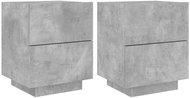 Shumee noční stolky s LED osvětlením 2 ks, betonově šedé kompozitní dřevo, 836742 - Night Stand