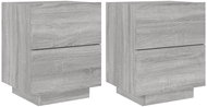 Shumee noční stolky s LED osvětlením 2 ks, šedé sonoma kompozitní dřevo, 836746 - Night Stand