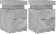 Shumee noční stolky s LED osvětlením 2 ks, betonově šedé 35 × 39 × 55 cm - Night Stand