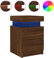 Shumee noční stolek s LED osvětlením hnědý dub 35 × 39 × 55 cm - Night Stand