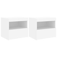 Shumee noční stolky s LED osvětlením 2 ks, bílé 50 × 40 × 45 cm - Night Stand