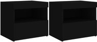 Shumee noční stolky s LED osvětlením 2 ks, černé 50 × 40 × 45 cm - Night Stand