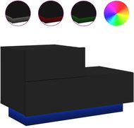 Shumee noční stolek s LED osvětlením černý 70 × 36 × 40,5 cm - Night Stand