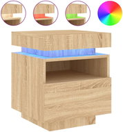 Shumee noční stolek s LED osvětlením dub sonoma 40 × 39 × 48,5 cm - Night Stand