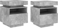 Shumee noční stolky s LED osvětlením 2 ks, betonově šedé 40 × 39 × 48,5 cm - Night Stand
