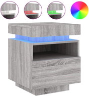 Shumee noční stolek s LED osvětlením šedý sonoma 40 × 39 × 48,5 cm - Night Stand