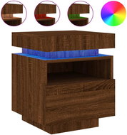 Shumee noční stolek s LED osvětlením hnědý dub 40 × 39 × 48,5 cm - Night Stand