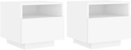 Shumee noční stolky s LED osvětlením 2 ks, bílé 40 × 39 × 37 cm - Night Stand