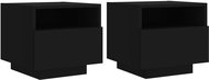 Shumee noční stolky s LED osvětlením 2 ks, černé 40 × 39 × 37 cm - Night Stand