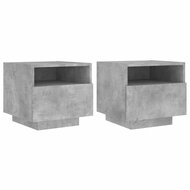 Shumee noční stolky s LED osvětlením 2 ks, betonově šedé 40 × 39 × 37 cm - Night Stand
