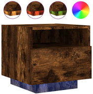 Shumee bedside table with LED lighting smoked oak 40 × 39 × 37 cm - Night Stand