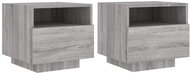 Shumee noční stolky s LED osvětlením 2 ks, šedé sonoma 40 × 39 × 37 cm - Night Stand