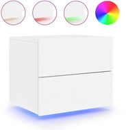 Shumee nástěnný noční stolek s LED osvětlením bílý, 836812 - Noční stolek