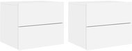 Shumee nástěnné noční stolky s LED osvětlením 2 ks, bílé, 836813 - Night Stand
