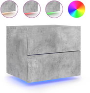 Shumee nástěnný noční stolek s LED osvětlením betonově šedý - Night Stand