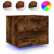 Shumee nástěnný noční stolek s LED osvětlením kouřový dub, 836820 - Night Stand