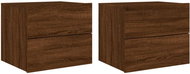 Shumee nástěnné noční stolky s LED osvětlením 2 ks, hnědý dub, 836825 - Night Stand