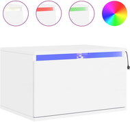 Shumee wall-mounted bedside table with LED lighting white, 836826 - Night Stand