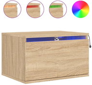 Shumee nástěnný noční stolek s LED osvětlením dub sonoma - Night Stand