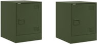 Shumee noční stolky 2 ks, olivově zelené 34,5 × 39 × 44 cm ocel - Night Stand