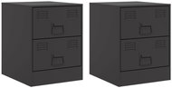 Shumee noční stolky 2 ks, černé 34,5 × 39 × 44 cm ocel - Night Stand