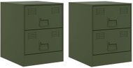 Shumee noční stolky 2 ks, zelené 34,5 × 39 × 44 cm ocel - Night Stand