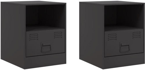 Shumee noční stolky 2 ks, černé 34,5 × 39 × 44 cm ocel, 841752 - Night Stand - Main image