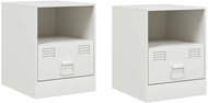 Shumee noční stolky 2 ks, bílé 34,5 × 39 × 44 cm ocel, 841762 - Night Stand