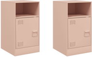 Shumee noční stolky 2 ks, růžové 34,5 × 39 × 62 cm ocel - Night Stand