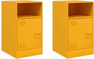 Shumee noční stolky 2 ks, hořčicově žluté 34,5 × 39 × 62 cm ocel - Night Stand