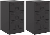 Shumee noční stolky 2 ks, černé 34,5 × 39 × 62 cm ocel, 841776 - Night Stand