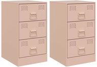 Shumee noční stolky 2 ks, růžové 34,5 × 39 × 62 cm ocel, 841778 - Night Stand