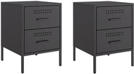 Shumee noční stolky 2 ks, černé 36 × 39 × 50,5 cm ocel, 842923 - Night Stand