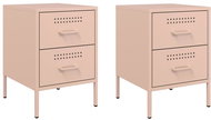 Shumee noční stolky 2 ks, růžové 36 × 39 × 50,5 cm ocel, 842925 - Night Stand