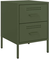 Shumee noční stolek olivově zelený 36 × 39 × 50,5 cm ocel - Night Stand