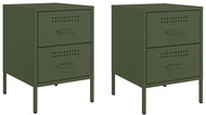 Shumee noční stolky 2 ks, olivově zelené 36 × 39 × 50,5 cm ocel, 842931 - Night Stand