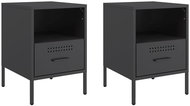 Shumee noční stolky 2 ks, černé 36 × 39 × 50,5 cm ocel válcovaná za studena - Night Stand